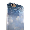 Royal Blue and Silver Glowing Orbs of Light iPhone 6/6s or 6/6s Plus 2-Piece Hybrid INK-Fuzed Case