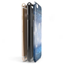 Royal Blue and Silver Glowing Orbs of Light iPhone 6/6s or 6/6s Plus 2-Piece Hybrid INK-Fuzed Case