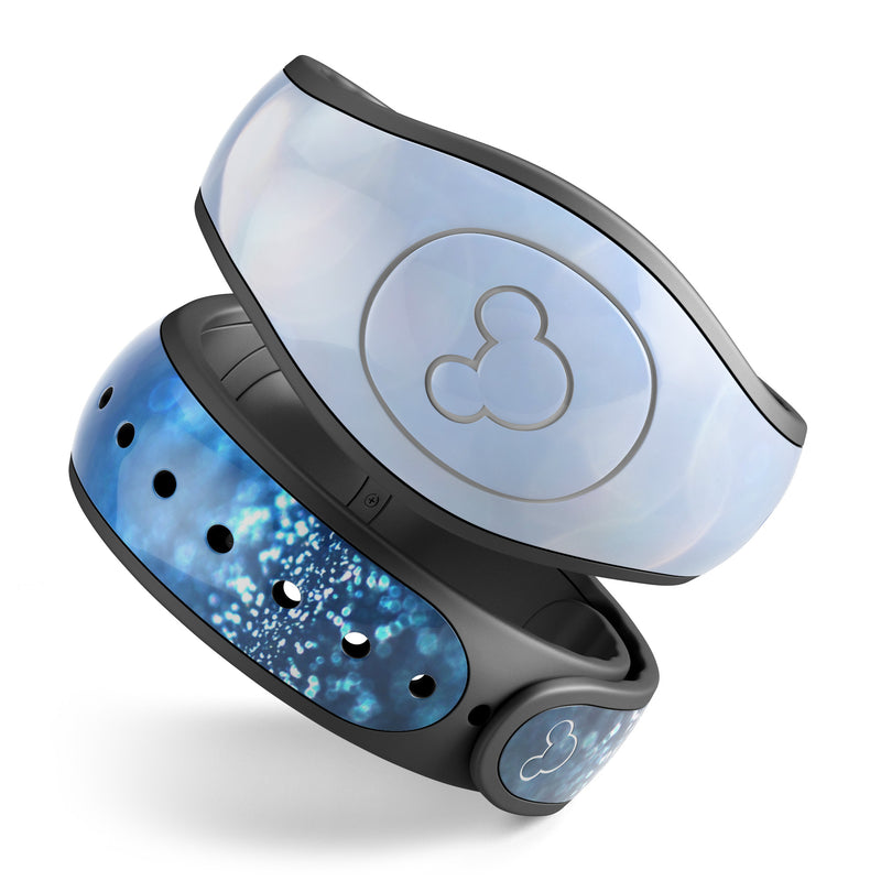 Royal Blue and Silver Glowing Orbs of Light - Decal Skin Wrap Kit for the Disney Magic Band