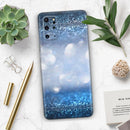 Royal Blue and Silver Glowing Orbs of Light - Premium Vinyl Skin Decal for Samsung Galaxy S25 Ultra, S24, S23, S22 & All Galaxy S Models