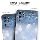 Royal Blue and Silver Glowing Orbs of Light - Premium Vinyl Skin Decal for Samsung Galaxy S25 Ultra, S24, S23, S22 & All Galaxy S Models