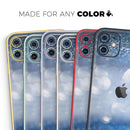 Royal Blue and Silver Glowing Orbs of Light - Protective Skin Wrap & Decal – Compatible with iPhone SE to iPhone 17 Pro Max (All Models)