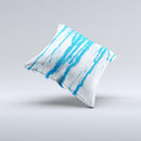 Running Blue WaterColor Paint ink-Fuzed Decorative Throw Pillow