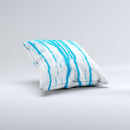 Running Blue WaterColor Paint ink-Fuzed Decorative Throw Pillow