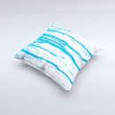 Running Blue WaterColor Paint ink-Fuzed Decorative Throw Pillow