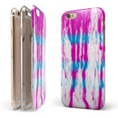 Running Blue and Pink WaterColor Paint iPhone 6/6s or 6/6s Plus 2-Piece Hybrid INK-Fuzed Case