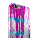 Running Blue and Pink WaterColor Paint iPhone 6/6s or 6/6s Plus 2-Piece Hybrid INK-Fuzed Case