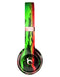 Running Neon Green and Coral WaterColor Paint Full-Body Skin Kit for the Beats by Dre Solo 3 Wireless Headphones