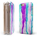 Running Purple and Teal WaterColor Paint iPhone 6/6s or 6/6s Plus 2-Piece Hybrid INK-Fuzed Case