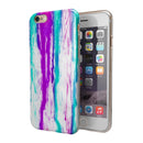 Running Purple and Teal WaterColor Paint iPhone 6/6s or 6/6s Plus 2-Piece Hybrid INK-Fuzed Case