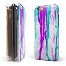 Running Purple and Teal WaterColor Paint iPhone 6/6s or 6/6s Plus 2-Piece Hybrid INK-Fuzed Case