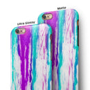 Running Purple and Teal WaterColor Paint iPhone 6/6s or 6/6s Plus 2-Piece Hybrid INK-Fuzed Case