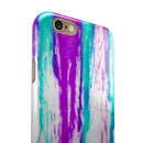 Running Purple and Teal WaterColor Paint iPhone 6/6s or 6/6s Plus 2-Piece Hybrid INK-Fuzed Case