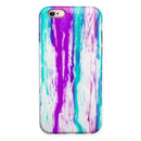 Running Purple and Teal WaterColor Paint iPhone 6/6s or 6/6s Plus 2-Piece Hybrid INK-Fuzed Case
