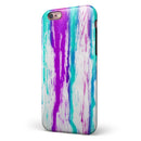 Running Purple and Teal WaterColor Paint iPhone 6/6s or 6/6s Plus 2-Piece Hybrid INK-Fuzed Case