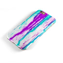 Running Purple and Teal WaterColor Paint iPhone 6/6s or 6/6s Plus 2-Piece Hybrid INK-Fuzed Case