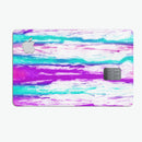 Running Purple and Teal WaterColor Paint - Premium Protective Decal Skin-Kit for the Apple Credit Card