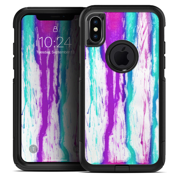 Running Purple and Teal WaterColor Paint - Skin Kit for the iPhone OtterBox Cases