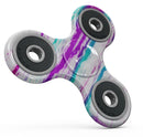 Running Purple and Teal WaterColor Paint Full-Body Fidget Spinner Skin-Kit