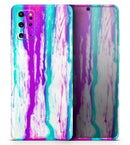 Running Purple and Teal WaterColor Paint - Premium Vinyl Skin Decal for Samsung Galaxy S25 Ultra, S24, S23, S22 & All Galaxy S Models