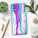 Running Purple and Teal WaterColor Paint - Premium Vinyl Skin Decal for Samsung Galaxy S25 Ultra, S24, S23, S22 & All Galaxy S Models