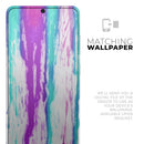 Running Purple and Teal WaterColor Paint - Premium Vinyl Skin Decal for Samsung Galaxy S25 Ultra, S24, S23, S22 & All Galaxy S Models