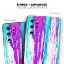 Running Purple and Teal WaterColor Paint - Premium Vinyl Skin Decal for Samsung Galaxy S25 Ultra, S24, S23, S22 & All Galaxy S Models