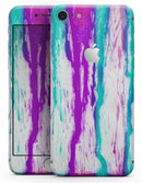 Running Purple and Teal WaterColor Paint - Skin-kit for the iPhone 8 or 8 Plus