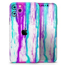Running Purple and Teal WaterColor Paint - Vinyl Skin Wrap for iPhone 17 Pro Max, 17 Pro, 17 Air, 17, 16 & All Models — Soft Matte or Ultra Gloss