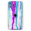Running Purple and Teal WaterColor Paint - Vinyl Skin Wrap for iPhone 17 Pro Max, 17 Pro, 17 Air, 17, 16 & All Models — Soft Matte or Ultra Gloss