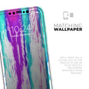 Running Purple and Teal WaterColor Paint - Vinyl Skin Wrap for iPhone 17 Pro Max, 17 Pro, 17 Air, 17, 16 & All Models — Soft Matte or Ultra Gloss