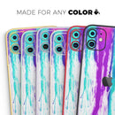 Running Purple and Teal WaterColor Paint - Vinyl Skin Wrap for iPhone 17 Pro Max, 17 Pro, 17 Air, 17, 16 & All Models — Soft Matte or Ultra Gloss