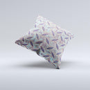 Rusted Blue Diamond Plate ink-Fuzed Decorative Throw Pillow