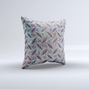 Rusted Blue Diamond Plate ink-Fuzed Decorative Throw Pillow