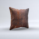 Rusty Diamond Plate Texture ink-Fuzed Decorative Throw Pillow