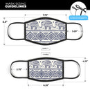 Sacred Elephant Pattern - Made in USA Mouth Cover Unisex Anti-Dust Cotton Blend Reusable & Washable Face Mask with Adjustable Sizing for Adult or Child