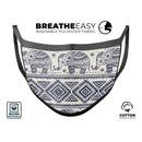 Sacred Elephant Pattern - Made in USA Mouth Cover Unisex Anti-Dust Cotton Blend Reusable & Washable Face Mask with Adjustable Sizing for Adult or Child