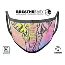 Sacred Elephant Watercolor - Made in USA Mouth Cover Unisex Anti-Dust Cotton Blend Reusable & Washable Face Mask with Adjustable Sizing for Adult or Child