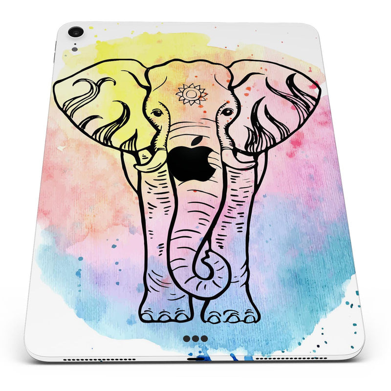 Sacred Elephant Watercolor - Full Body Skin Decal for the Apple iPad Pro 12.9", 11", 10.5", 9.7", Air or Mini (All Models Available)