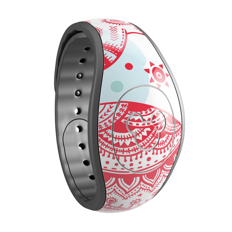 Sacred Red Elephant and Polkadots - Decal Skin Wrap Kit for the Disney Magic Band