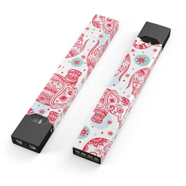 Sacred Red Elephant and Polkadots - Premium Decal Protective Skin-Wrap Sticker compatible with the Juul Labs vaping device