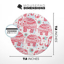 Sacred Red Elephant and Polkadots// WaterProof Rubber Foam Backed Anti-Slip Mouse Pad for Home Work Office or Gaming Computer Desk