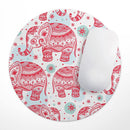 Sacred Red Elephant and Polkadots// WaterProof Rubber Foam Backed Anti-Slip Mouse Pad for Home Work Office or Gaming Computer Desk