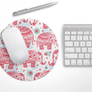 Sacred Red Elephant and Polkadots// WaterProof Rubber Foam Backed Anti-Slip Mouse Pad for Home Work Office or Gaming Computer Desk