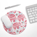 Sacred Red Elephant and Polkadots// WaterProof Rubber Foam Backed Anti-Slip Mouse Pad for Home Work Office or Gaming Computer Desk
