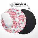 Sacred Red Elephant and Polkadots// WaterProof Rubber Foam Backed Anti-Slip Mouse Pad for Home Work Office or Gaming Computer Desk