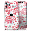 Sacred Red Elephant and Polkadots - Vinyl Skin Wrap for iPhone 17 Pro Max, 17 Pro, 17 Air, 17, 16 & All Models — Soft Matte or Ultra Gloss