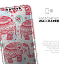 Sacred Red Elephant and Polkadots - Vinyl Skin Wrap for iPhone 17 Pro Max, 17 Pro, 17 Air, 17, 16 & All Models — Soft Matte or Ultra Gloss