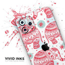 Sacred Red Elephant and Polkadots - Vinyl Skin Wrap for iPhone 17 Pro Max, 17 Pro, 17 Air, 17, 16 & All Models — Soft Matte or Ultra Gloss