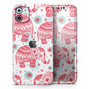 Sacred Red Elephant and Polkadots - Vinyl Skin Wrap for iPhone 17 Pro Max, 17 Pro, 17 Air, 17, 16 & All Models — Soft Matte or Ultra Gloss